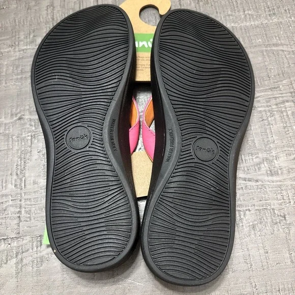 Sanuk Cosmic Shores Yoga Flip Flops Womens Size 8 Pink Orange Water Friendly NWT - Picture 4 of 5